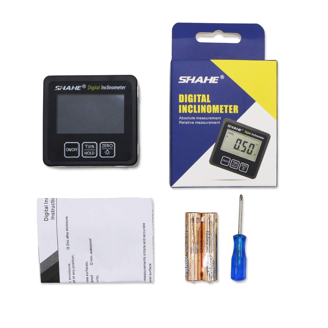 5515-90BW Aluminum alloy Digital inclinometer with white word