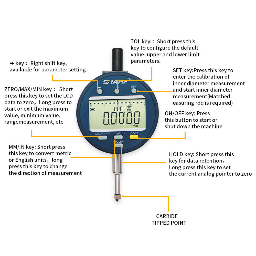 GS-5311-7 0.0001mm Digital indicator with 7 buttons