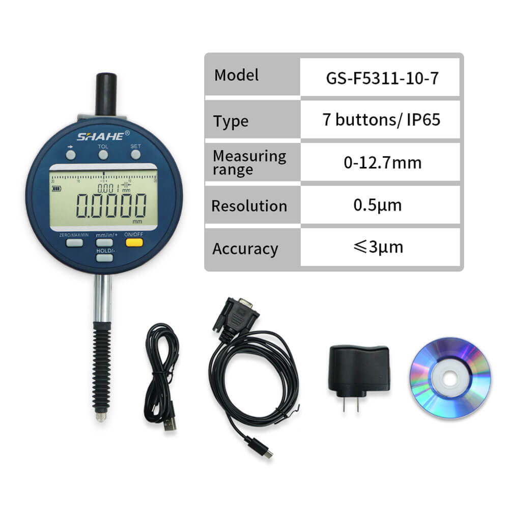 GS-F5311-7 0.0001mm IP65 Digital indicator with 7 buttons