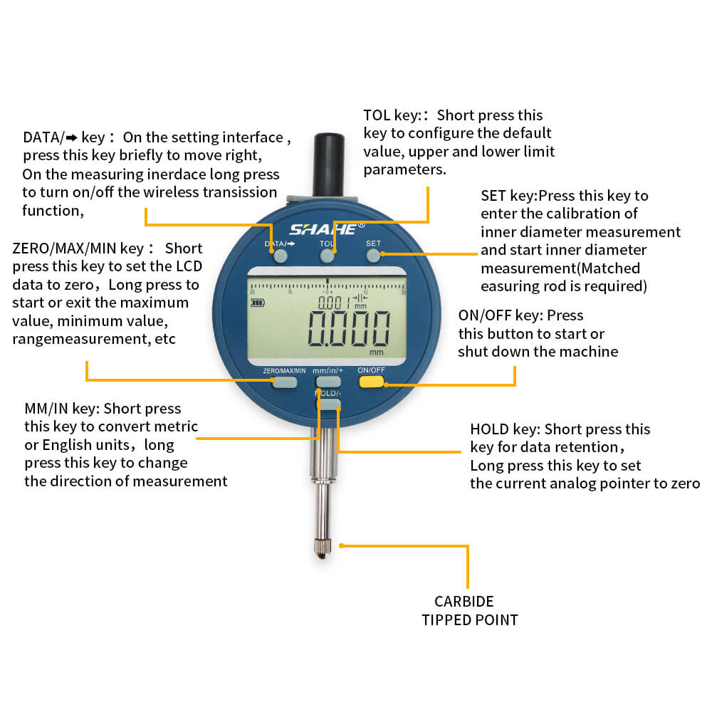 GSL-5301-7 0.001mm Wireless Digital indicator with 7 buttons